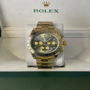 gold New Mens Boys Casual Rolex Watch
