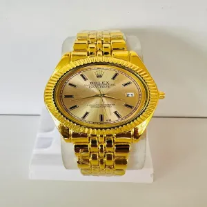 gold New Mens Boys Casual Rolex Watch