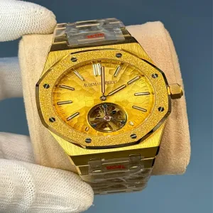 Gold New Mens Casual Gold Automatic Watch