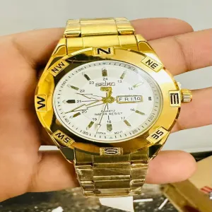 GOLD New mens Casual Seiko Watch