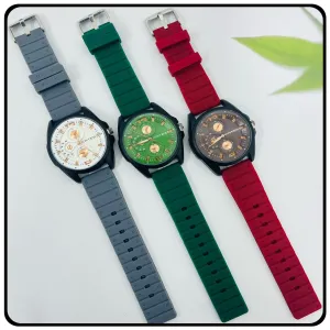 Red Mens Casual Rubber Watch