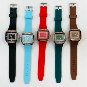 Red New Womens Casual Square Watch