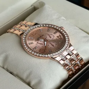 Rose Gold New Womens Fashion Casual Geneva Watch