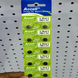 Silver 10 PCS Accell LR41 Battery