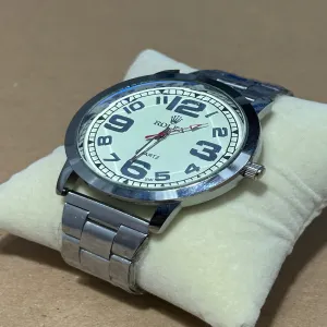 Silver Fashion Watch for Mens Luxury Business Quartz Wristwa