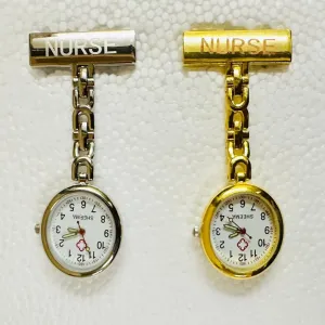 Silver Hospital Womens Casual Silver Gold Nurse Watch