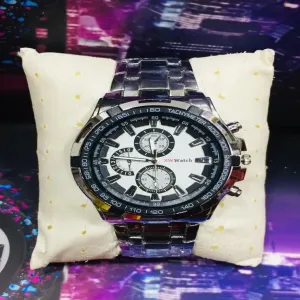 SILVER Men Gents Silver Wrist Watch