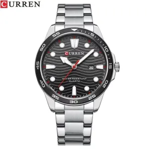 Silver Mens Boys Casual Fashion Silver Simple Wristwatch
