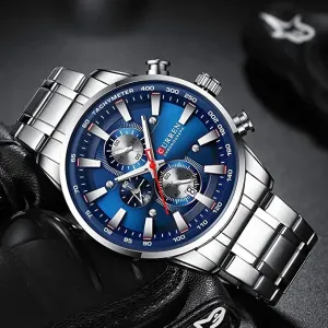 Silver Mens Casual Silver Wristwatch