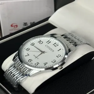 Silver Mens Casual Simple Silver Watch