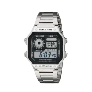 Silver New  Digital Sports World Stainless Steel Watch