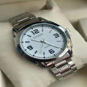 Silver New Men Boys Casual Citizan  Watch