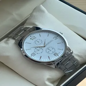 Silver New Mens And Boys Casual Silver Wristwatch
