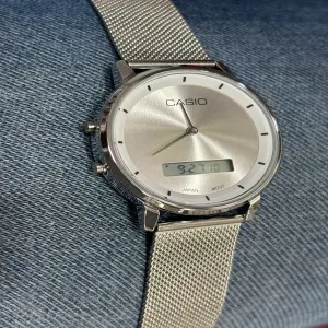 Silver New Mens Boys Casual Dual time Watch