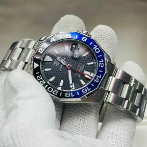 Silver New Mens Boys Casual  TAG HUER AQUARACER GMT MASTER