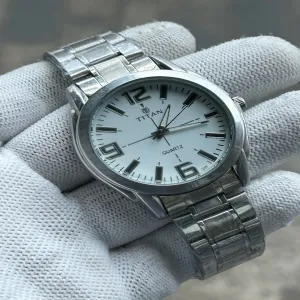 Silver Simple Mens Casual Silver Watch