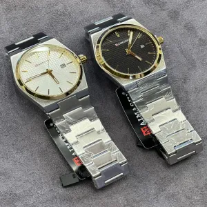 SILVER STRAP BLACK FACE New Boys Casual Simple Watch