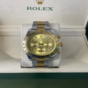 twotone New Mens Boys Casual Rolex Watch