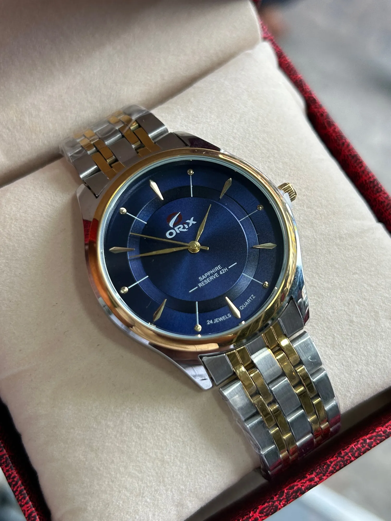 Two Tone Mens Casual Office orix Wristwatch