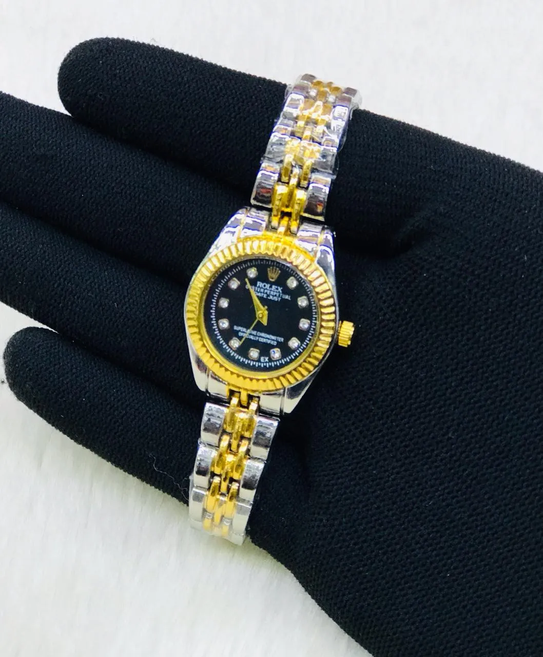 Two Tone New Ladies Casual Rolex Gold/Black/Two Tone/Silver