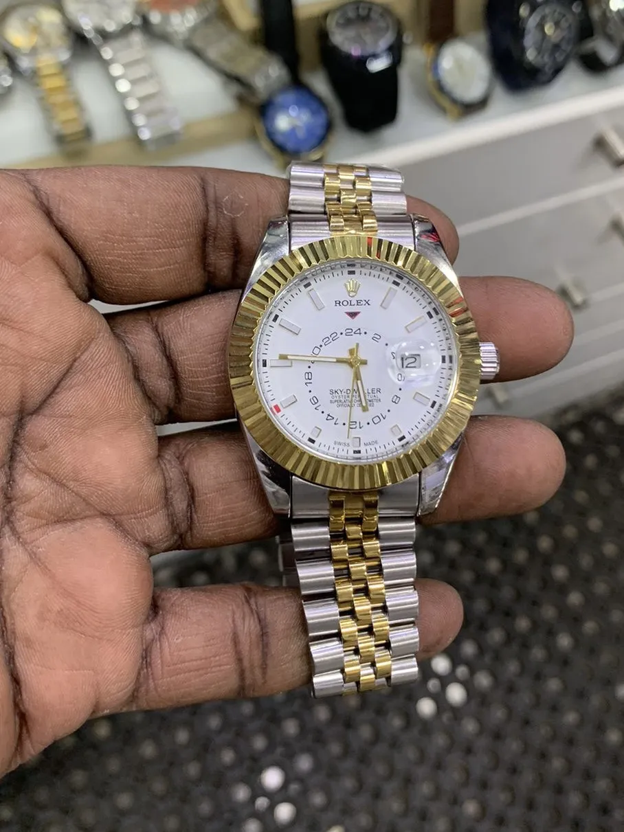 Two Tone New Mens Boys Casual Fashion Rolex Watch