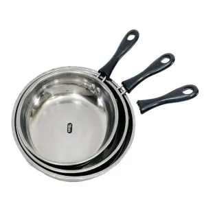Buy Silver Premium Silver Fry Pan Set - 18cm, 20cm, 22cm - 3 Pie