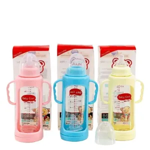 M² Baby Feeding Bottle with Protective Silicone Cover – 60ML (Orange & Yellow)