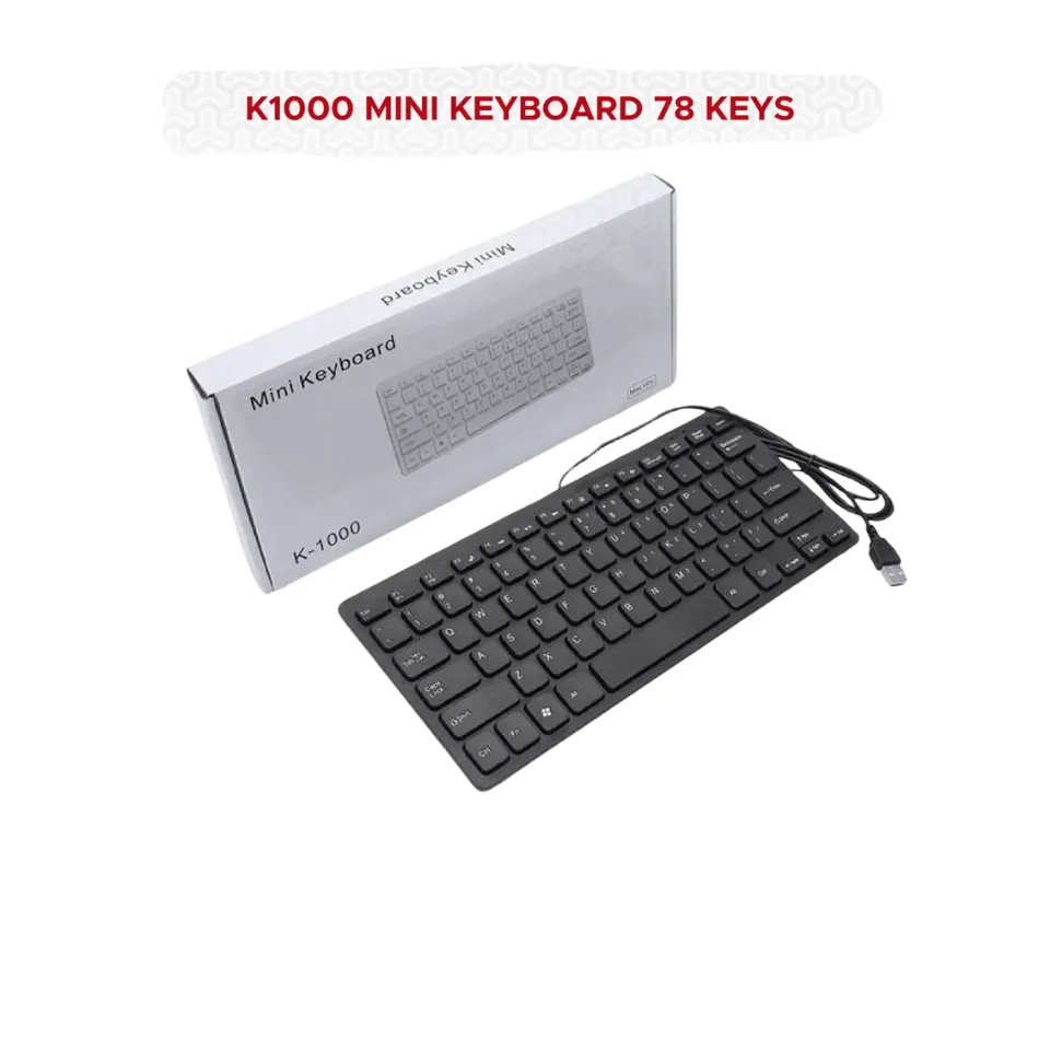 Black K1000 78 Keys Chocolate Slim Wired Usb Keyboard For La - image 1