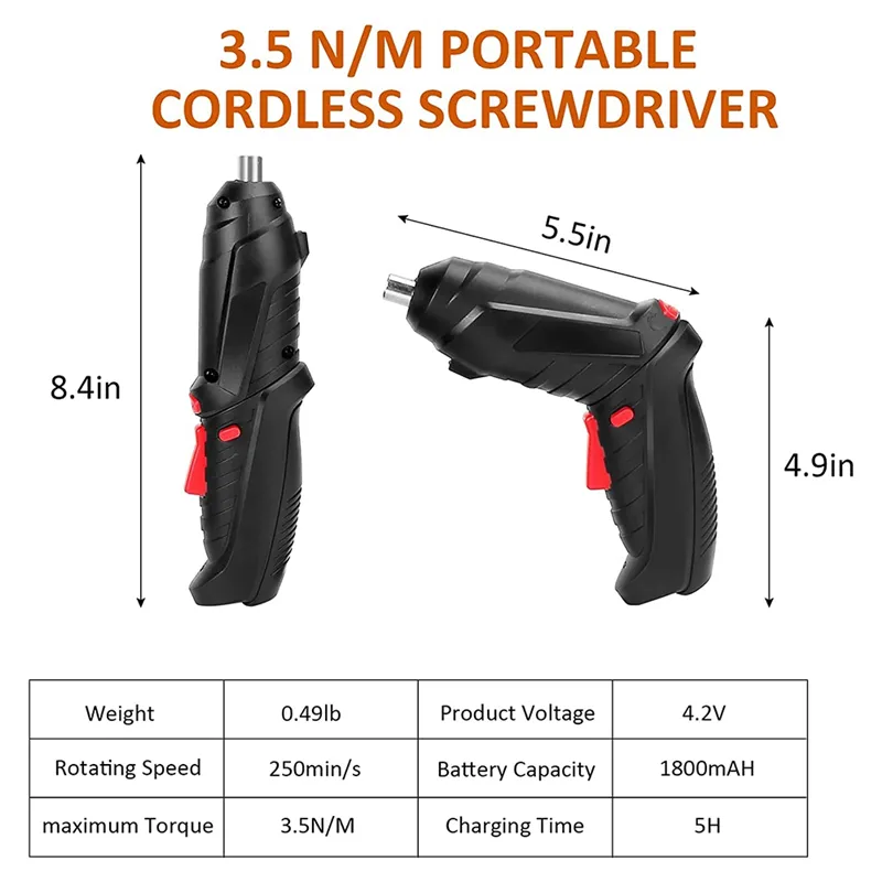 New Tecno Rechargeable Mini Electric Screwdriver 90-180Rot - image 4