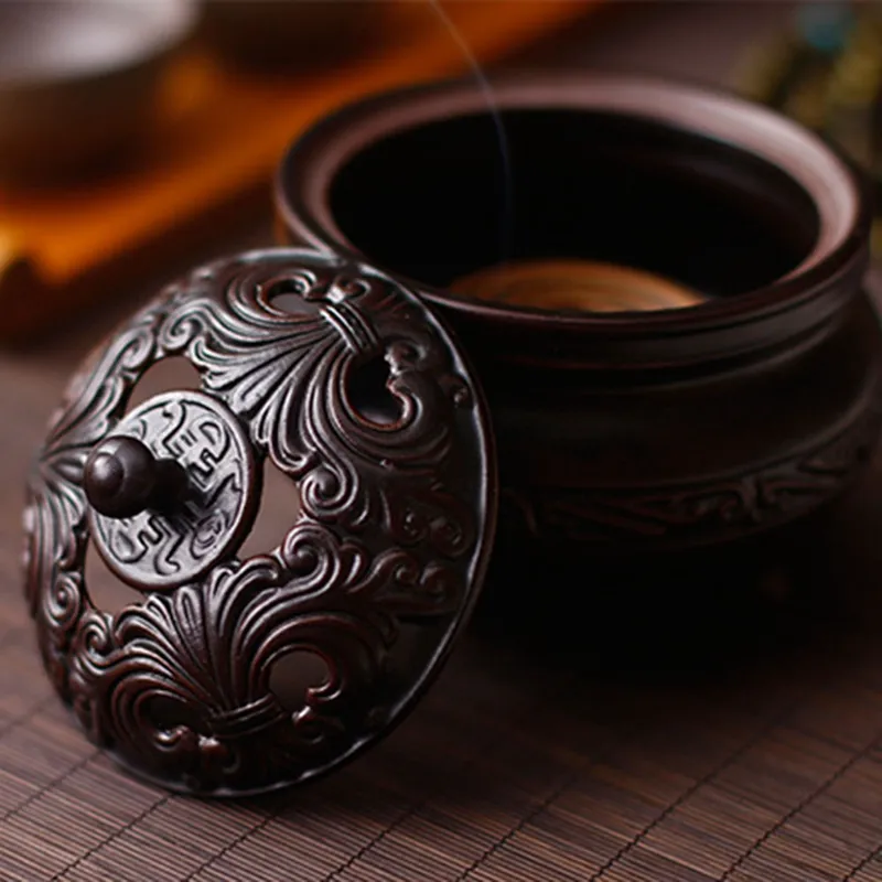 Royal Ceramic Hand Carved Coil Incense Burner Retro Home Dec - image 3