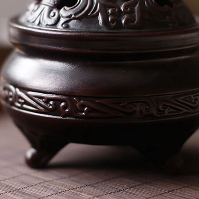 Royal Ceramic Hand Carved Coil Incense Burner Retro Home Decor Aromatherapy Censer Incense Holder - image 4