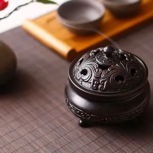 Royal Ceramic Hand Carved Coil Incense Burner Retro Home Dec