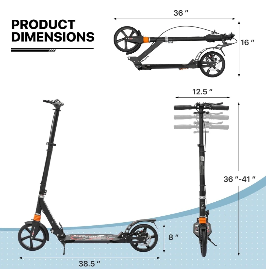 Adult Mobility Scooter Big Wheel Double Shock Two-wheel - image 2