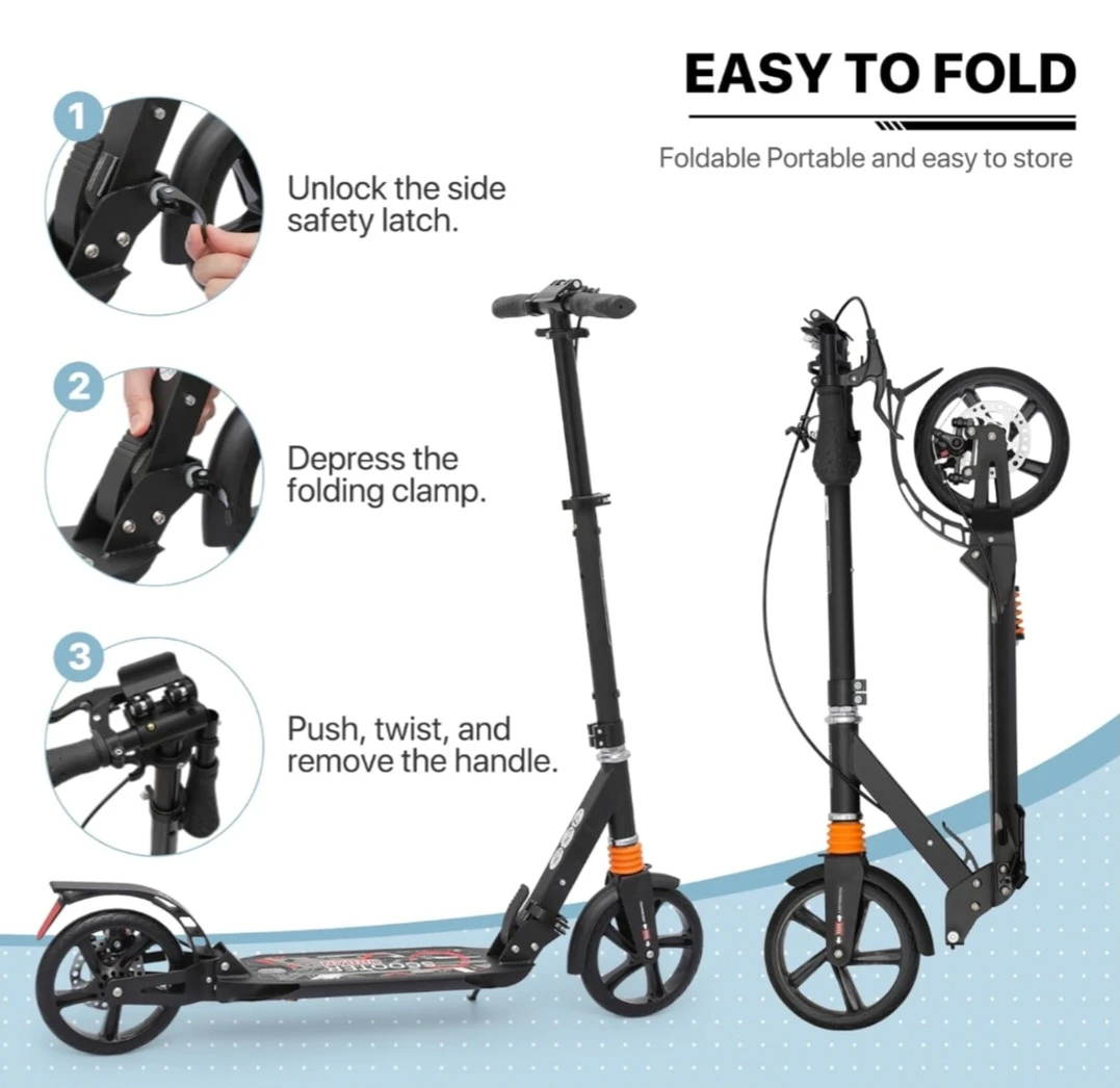 Adult Mobility Scooter Big Wheel Double Shock Two-wheel - image 7
