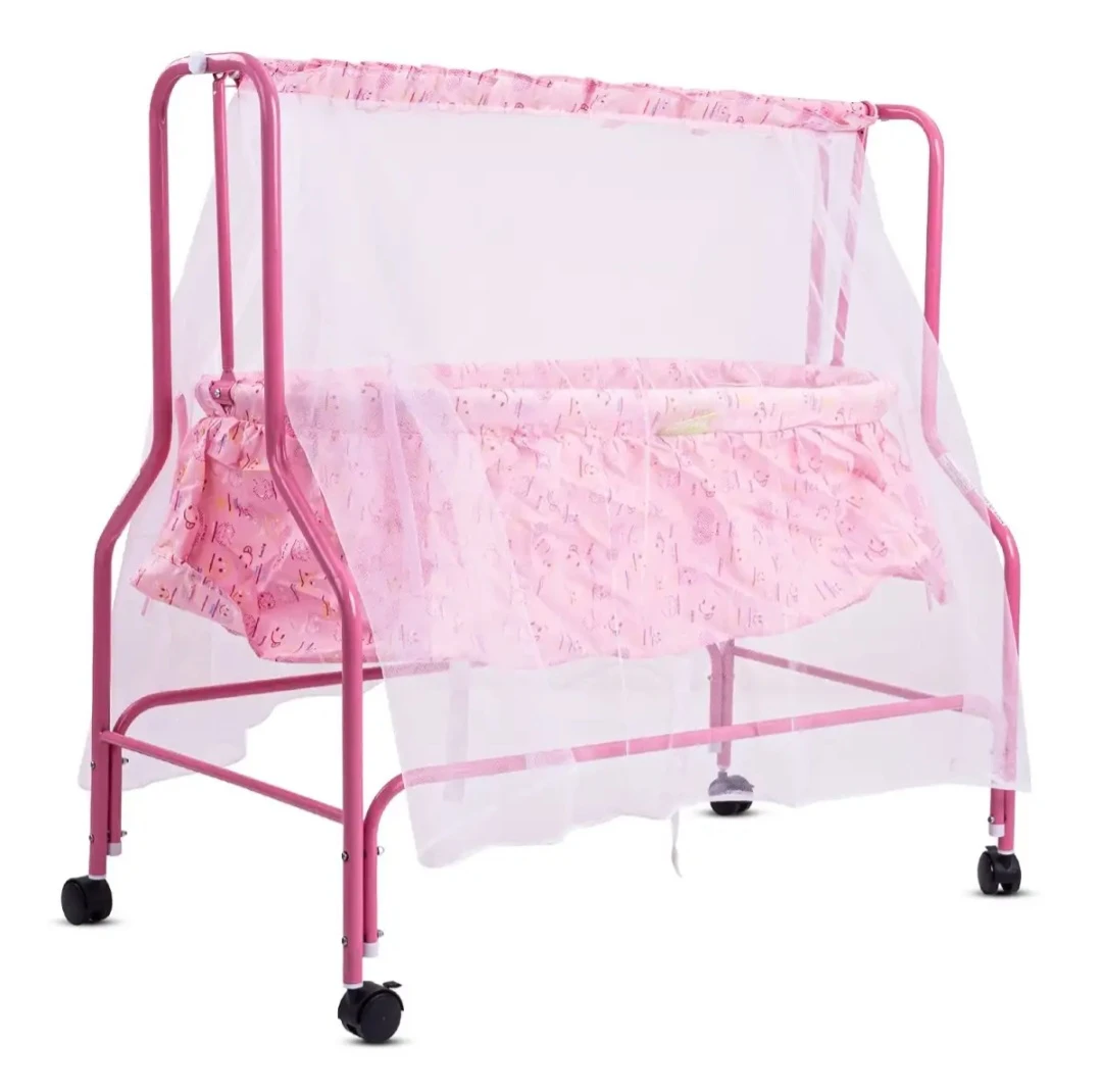 Baby Cot Folding Swing Roller With Mosquito Net (HC207)- - image 2