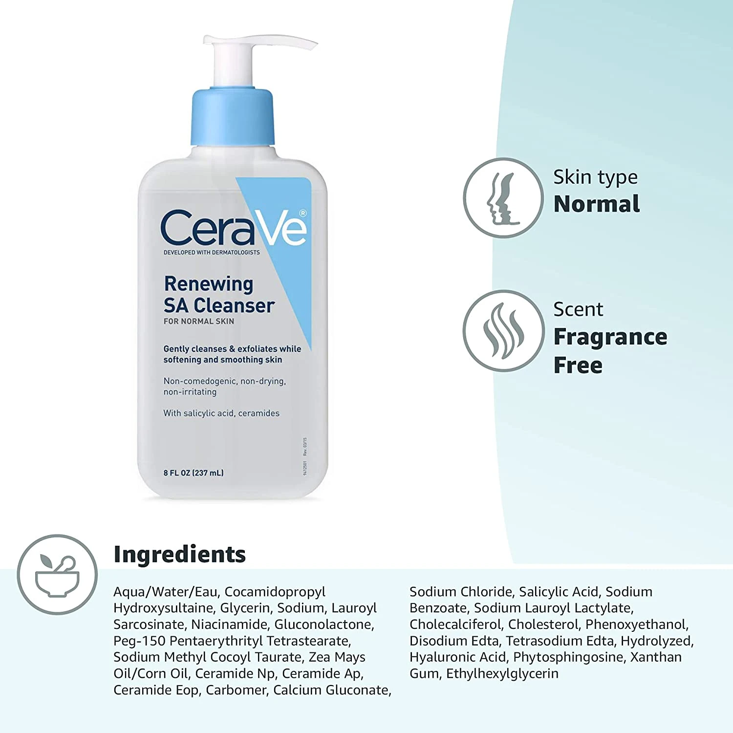CeraVe Renewing SA Cleanser 237ml Gel Face Wash - image 10