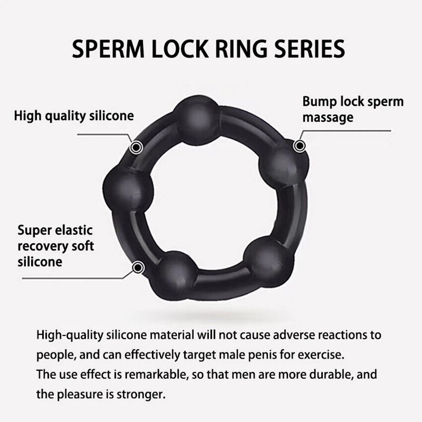 Cock Ring Soft Stretchy Silicone Hard Rings Last Longer - image 3