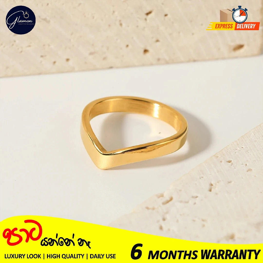 Glamon V Shape Gold Ring For Girls High Quality