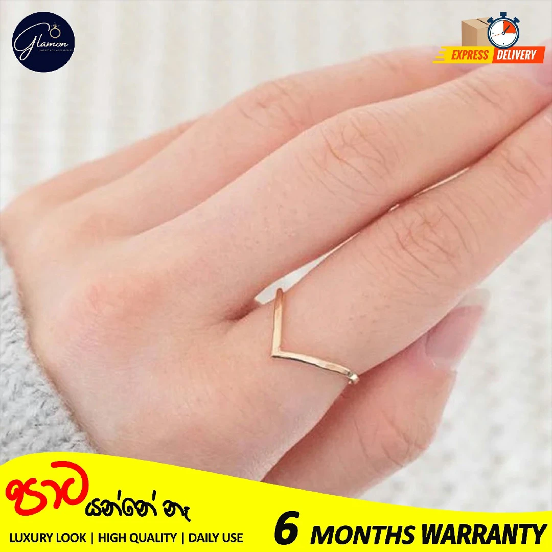 Glamon V Shape Gold Ring For Girls High Quality - image 3