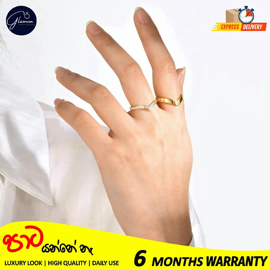 Glamon V Shape Gold Ring For Girls High Quality - image 11
