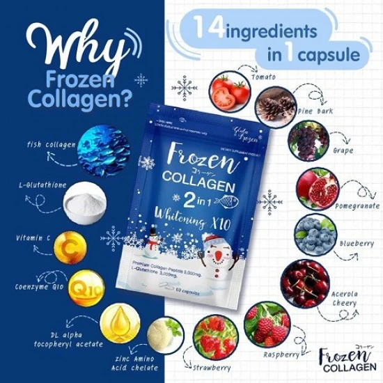 gluta frozen collagen 2in1 whitening 60 capsules - image 2