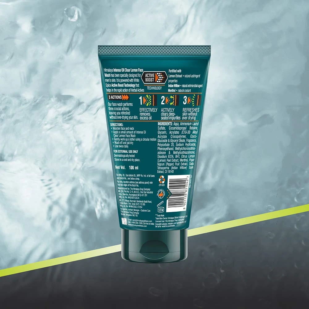 Himalaya MEN Intense Oil Clear Lemon Face Wash 100ml - image 4