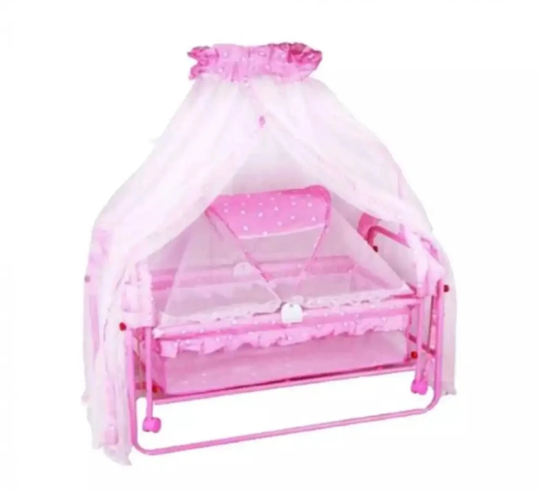 Kids Baby Toddler Steel Swing Cot (Pink) - image 2