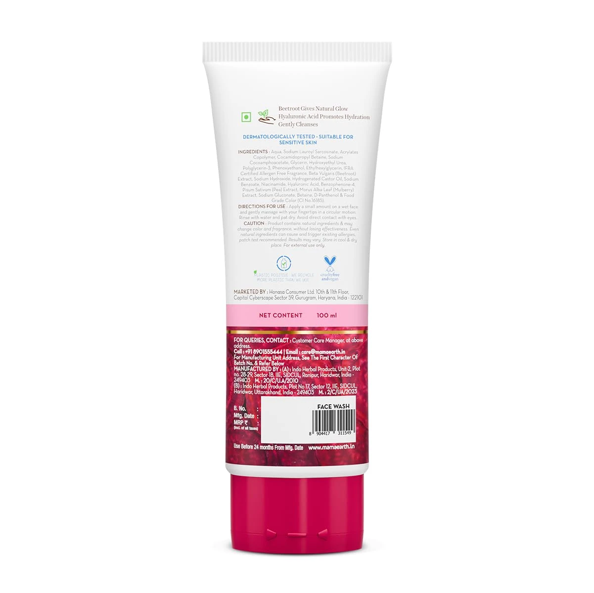Mamaearth Beetroot Gentle Face Wash 100ml Pink Glow - image 3