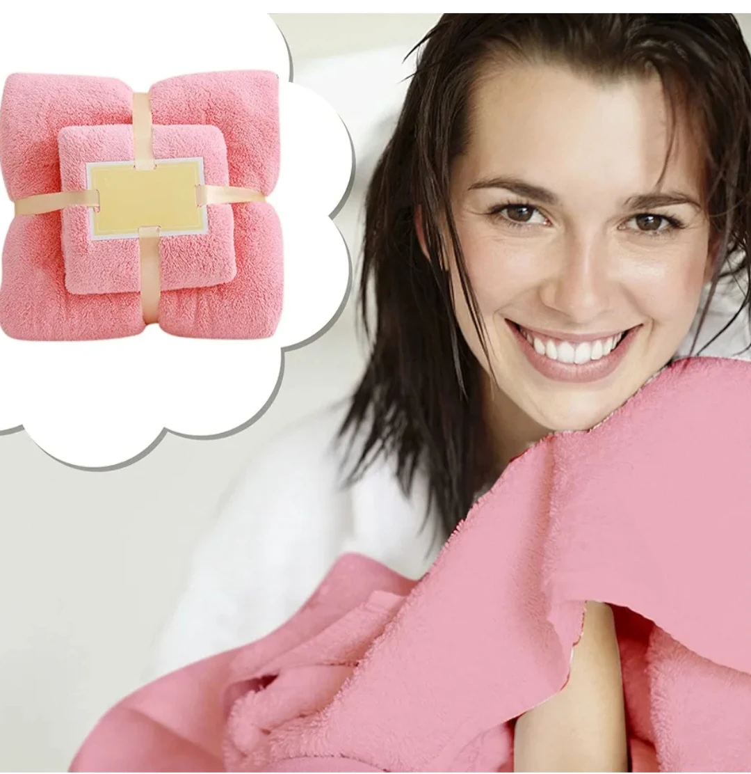 Microfiber Towels Sup Soft Bath Towel & Hand Towel Set, - image 2
