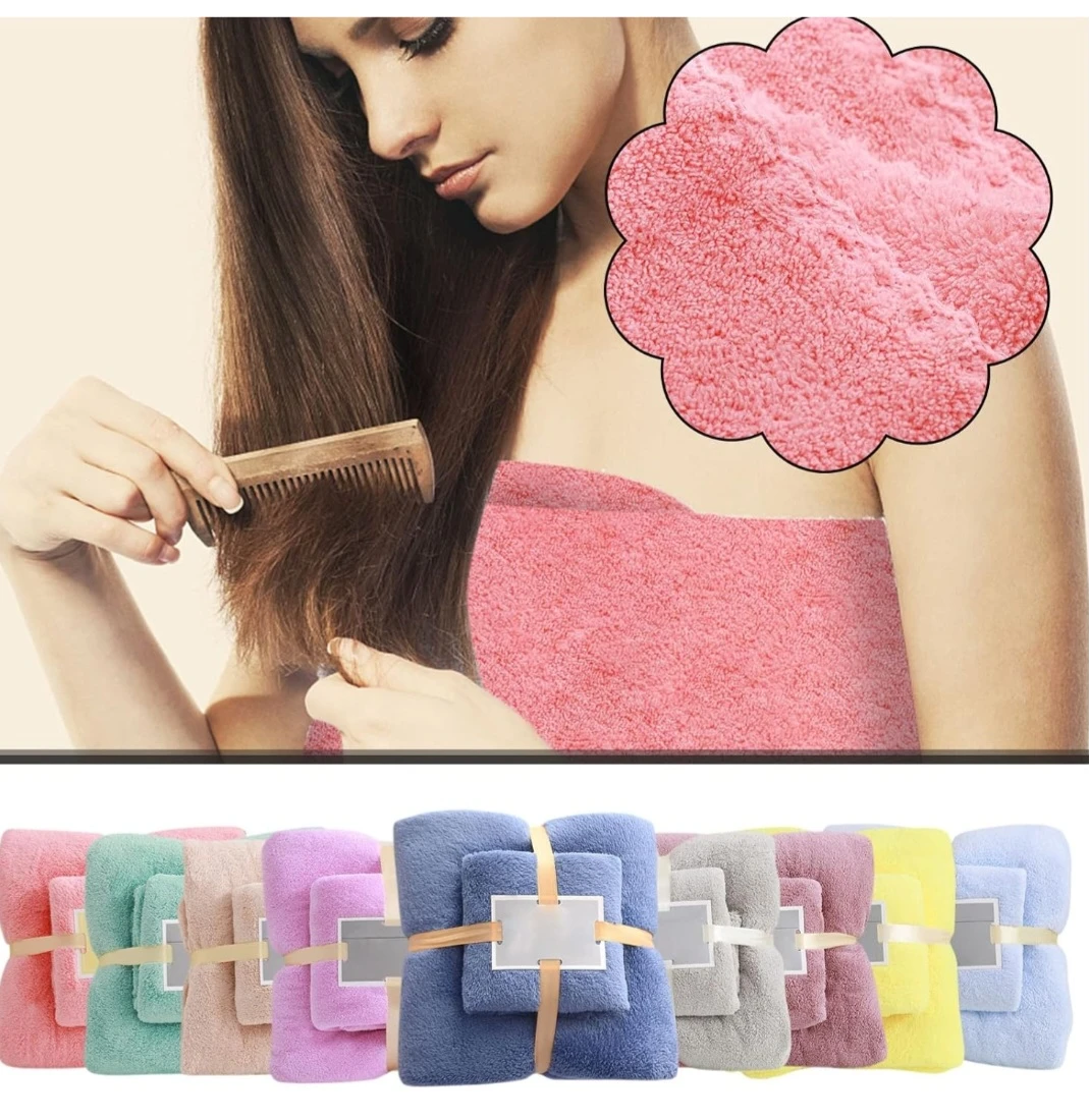 Microfiber Towels Sup Soft Bath Towel & Hand Towel Set, - image 4