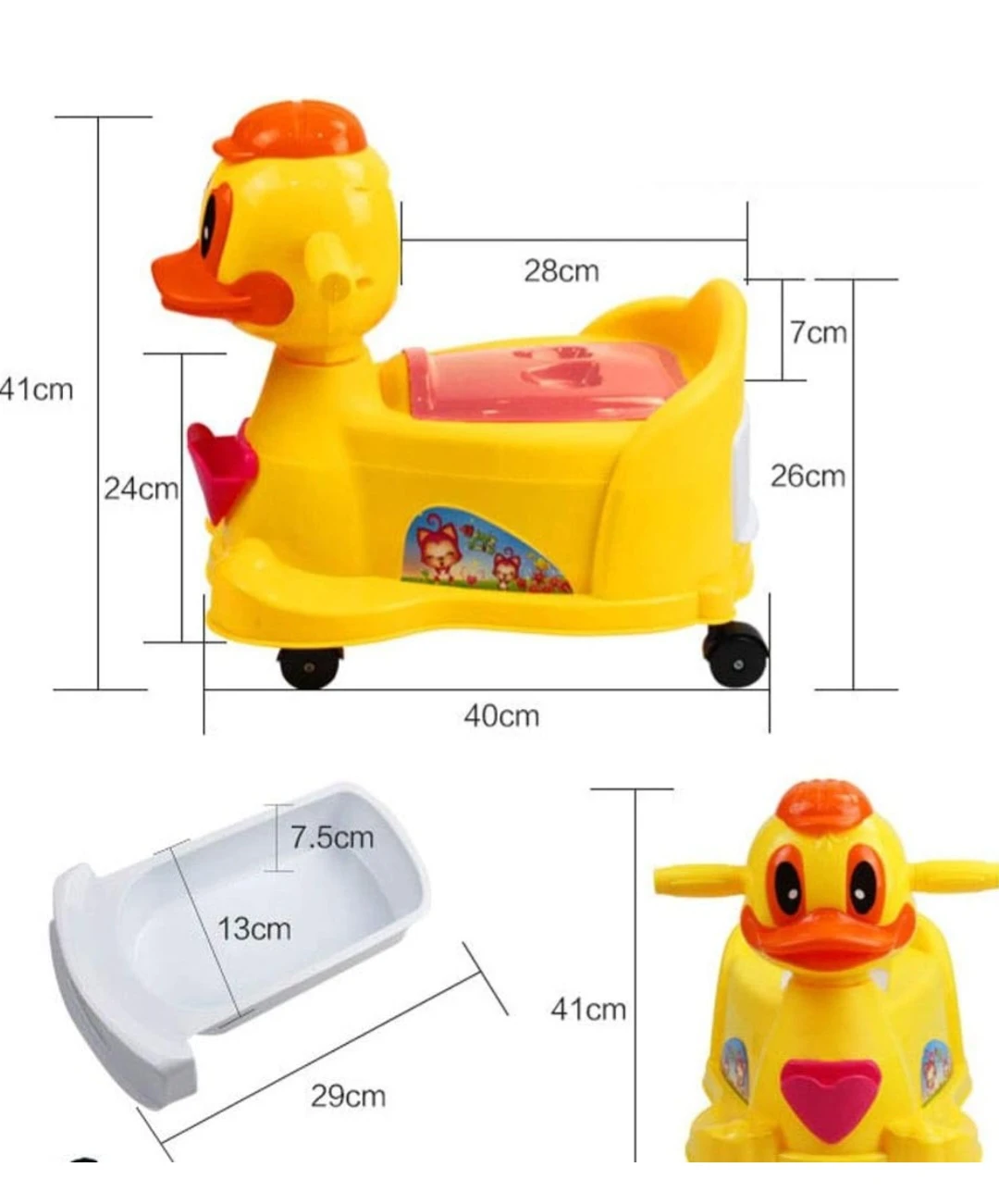 Multifunctional small yellow duck baby potty with music - image 5