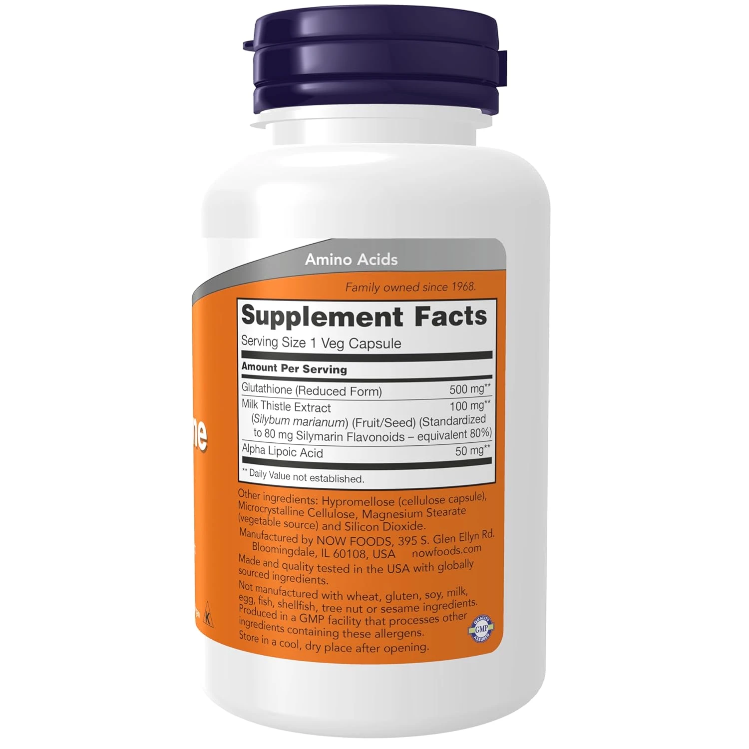 NOW Supplements Glutathione 500mg 60 Veg Capsules - image 2