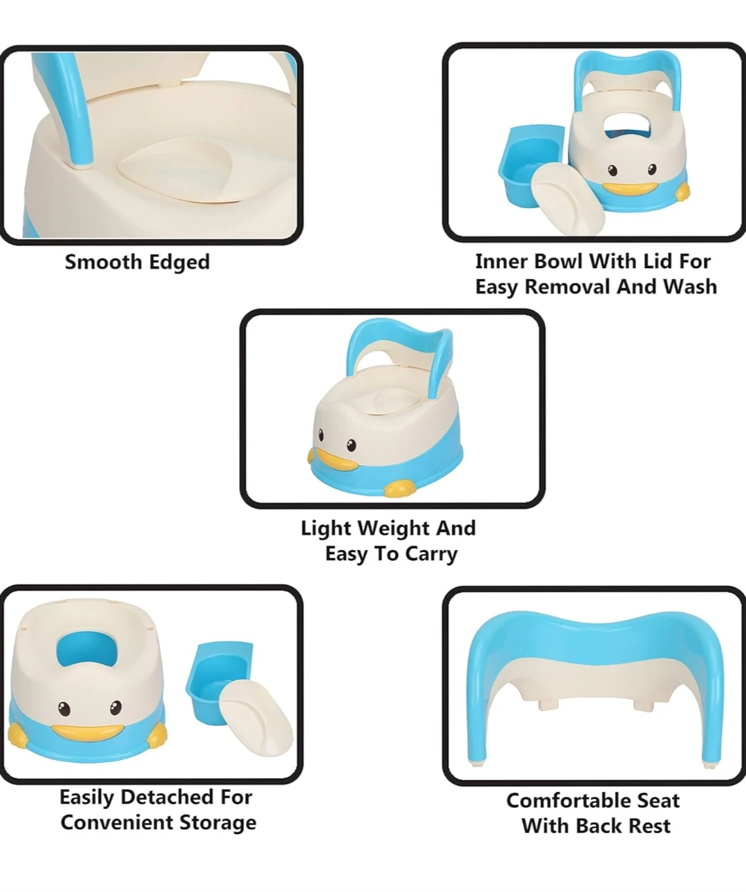 Potty Training Box with Back Rest & Covering/Closing Lid - image 3
