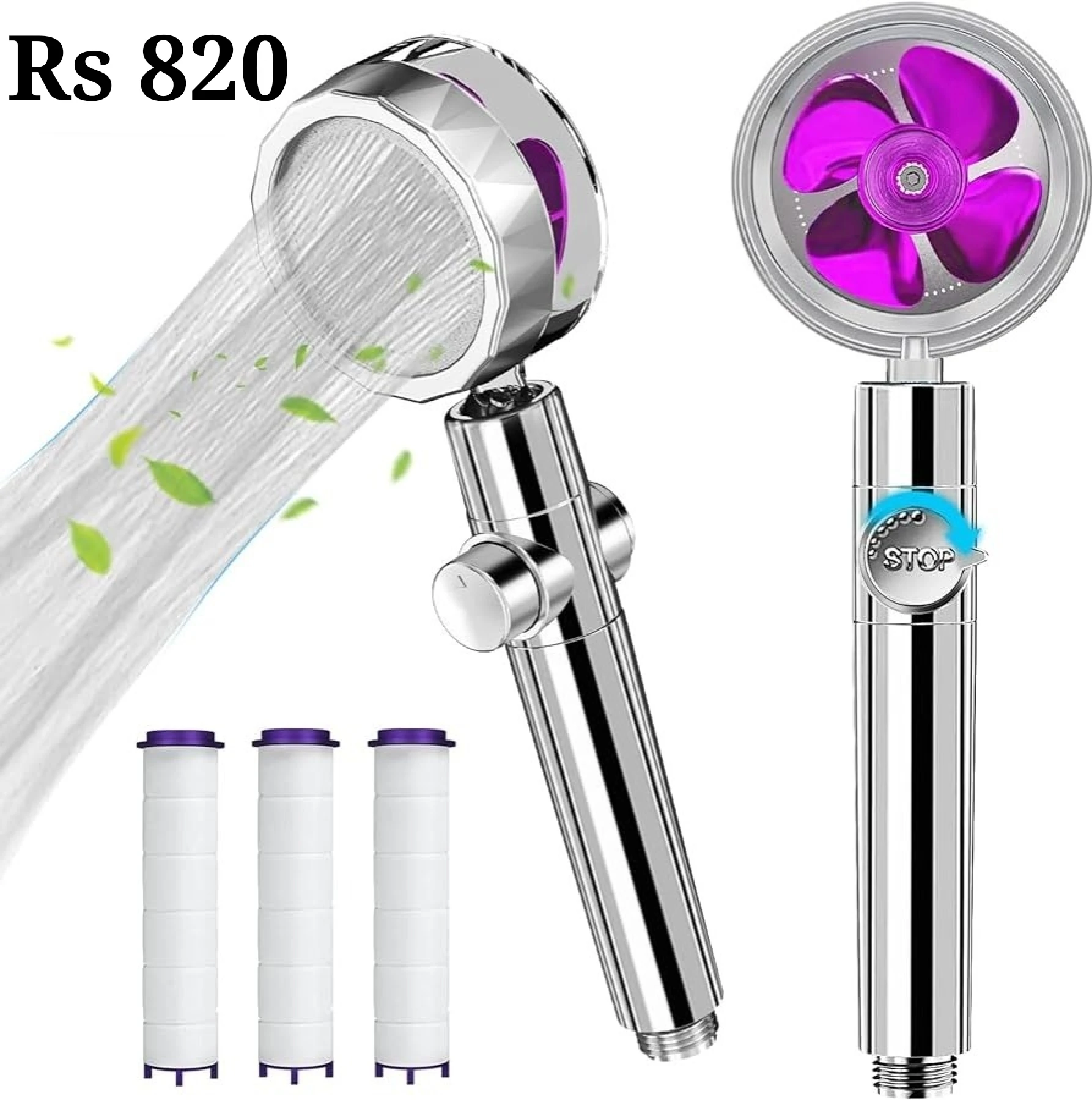 Turbocharged Water Saving Shower Head